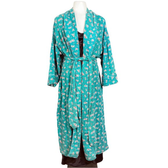 Vintage Victoria's Secret Cotton Robe Floral Print - Picture 1 of 10